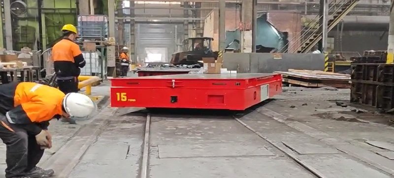 HENSEN Heavy-Duty Trackless Flatcars Heavy Workpiece Transport in Metallurgy Casting Workshops