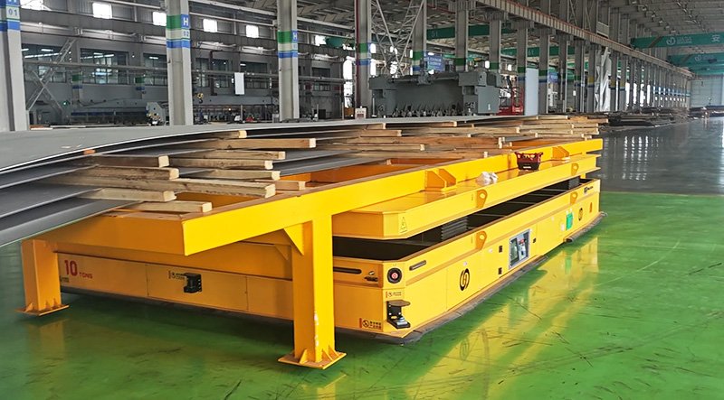 HENSEN Under-Ride Lifting AGV with Dedicated Steel Plate Racks
