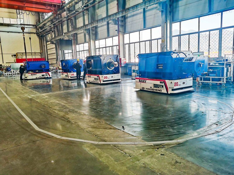  Custom AGV integrated into an automated production line