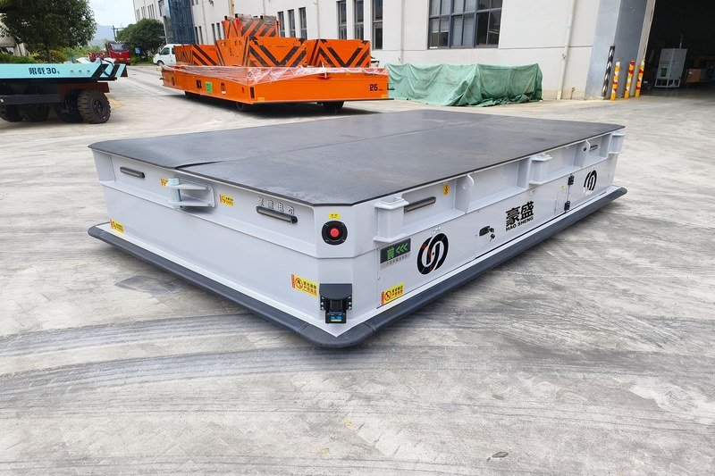 20-ton AGV with perimeter warning lights and e-stop buttons