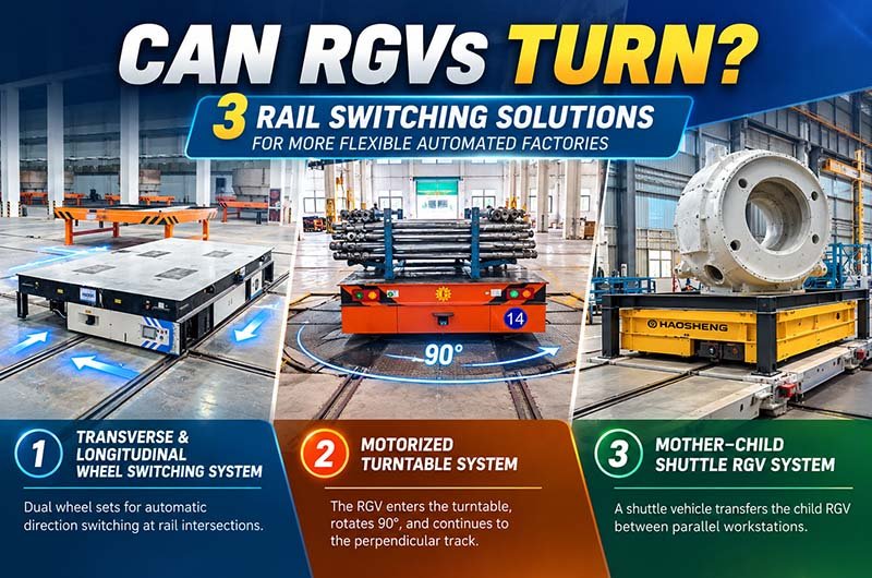 How Can RGVs Change Direction? 3 Rail Switching Solutions for Automated Factories