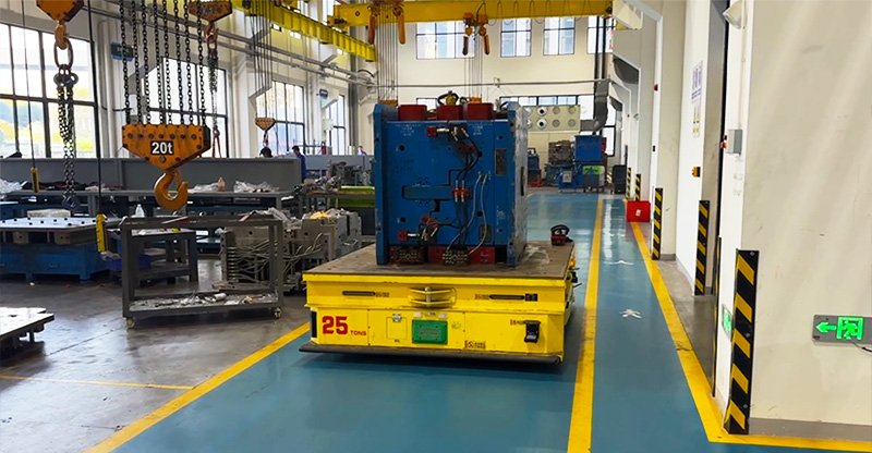mold transfer 25 tons AGV across multiple workstations